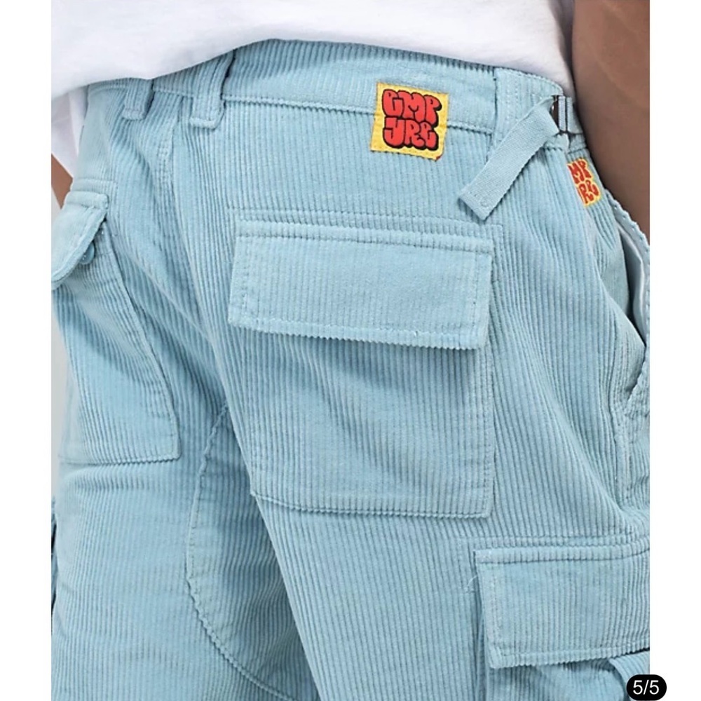 Empyre Light Blue Corduroy Cargo Skate Pants Baggy Relaxed Fit Men’s Sz 34 Y2K - Picture 3 of 16